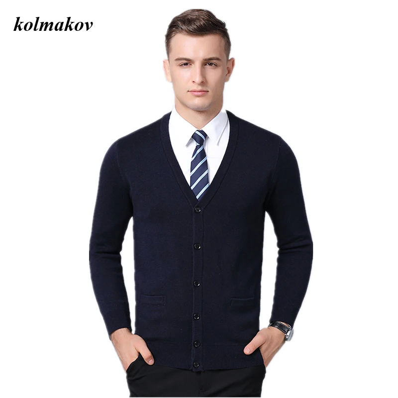 

New Arrival Spring Style Men Boutique Sweaters High Quality Solid Cardian Single Button V-neck Men's Leisure Sweater Coat