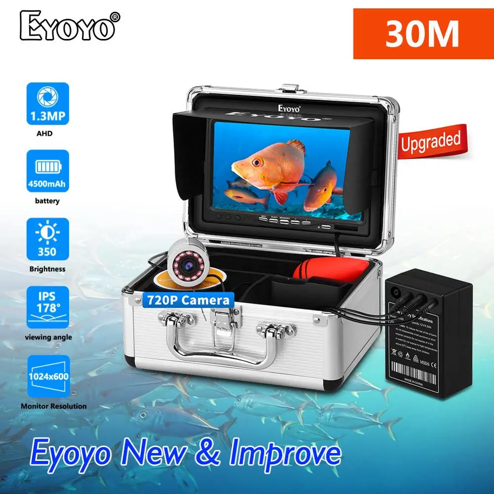 Eyoyo Ef07h Fishing Camera 7inch 720p Ahd 15m Underwater Camera For Fishing  12pcs Infrared Led Lamp Ice Fish Finder Ice Fishing - Fish Finder -  AliExpress