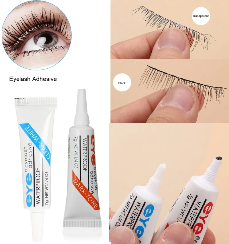 2pcs Eyelash Glue Хит, 5 г, розовый клей для наращивания ресниц или крема, инструменты для снятия макияжа, ресницы, прозрачный белый/темно-черный для TSLM2, средство для удаления клея - Цвет: 2pcs Eyelash Glue