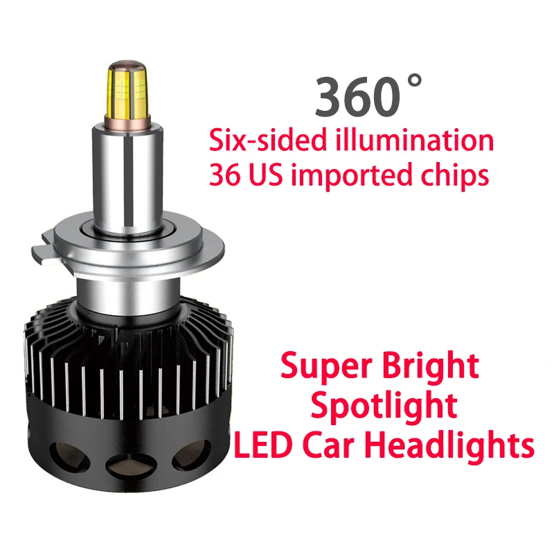 Светодиодный прожектор для автомобиля H1/H3/H7, светодиодный светильник D1S/D2S/D3S/D4S, 360 градусов, 6000 K, 100 Вт, 12000 лм, автомобильные фары 2 шт. X9