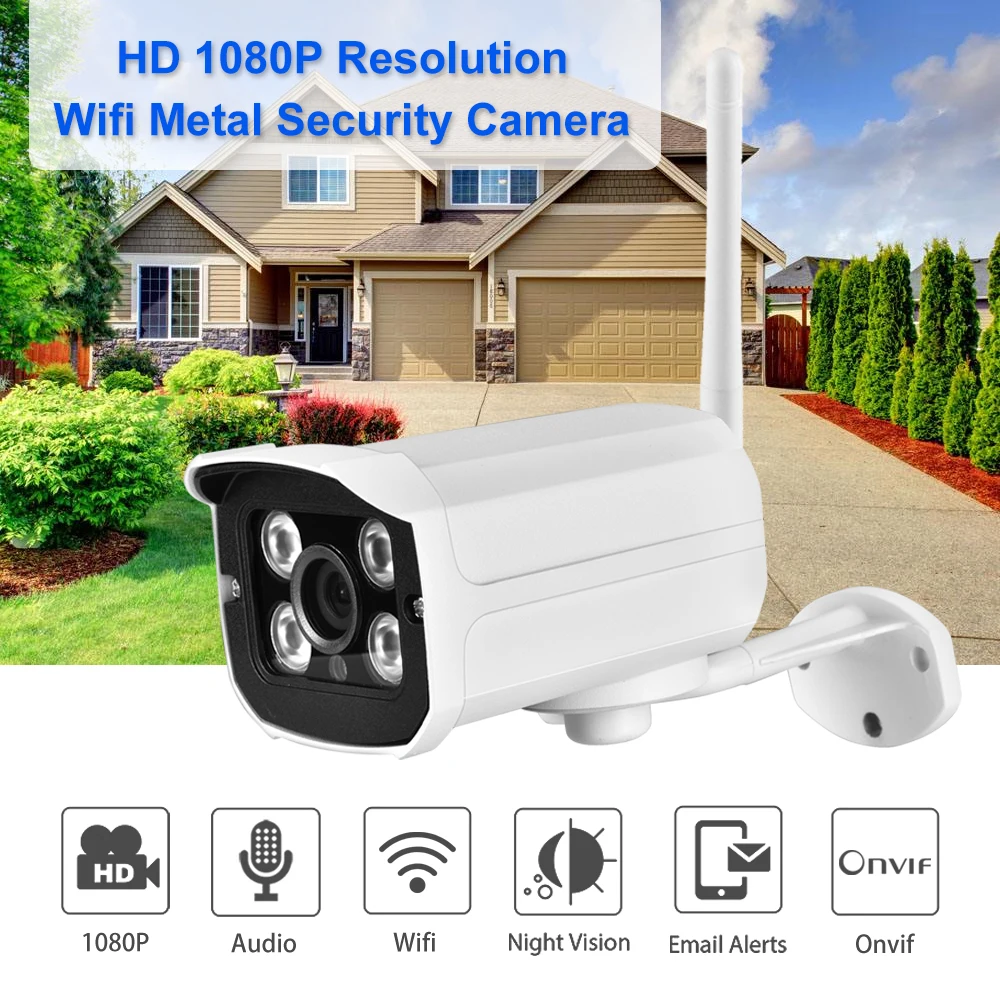 Gadinan HD 4MP 1080P Беспроводная sd-карта слот звук для камеры видеокамера с Wi-Fi ночного видения металлическая Водонепроницаемая наружная камера