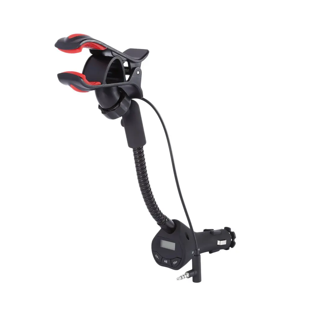  Universal 360 Ratation Cradle Car Mount Clip Phone Holder with USB Car Charger & FM Transmitter for