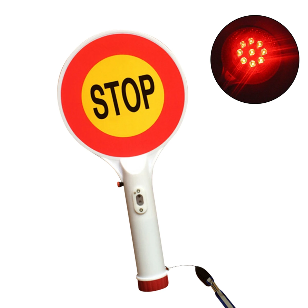 

LED Traffic Sign Stop Light Rechargeable Car Warning Sign Flashlight Traffic Lights Handheld Signal Light With Power Adapter