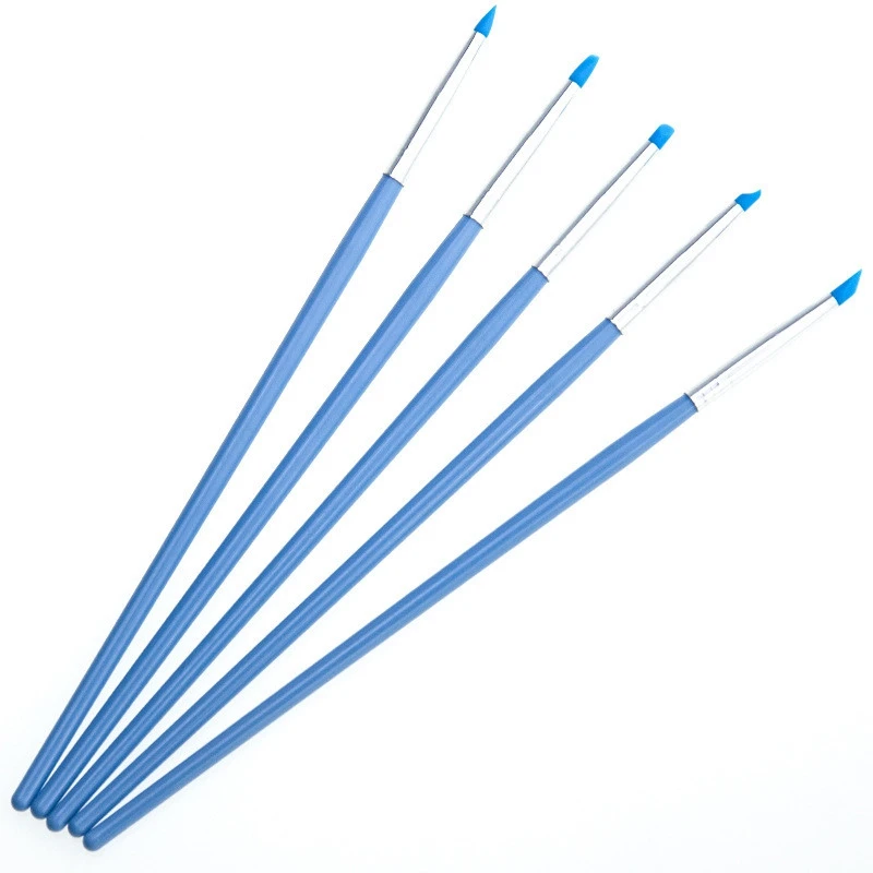 5 шт./компл. зубные смолы кисть ручки зубной формируя Силиконовые Зубные инструмент для композитная клейкая цемент фарфоровые зубов стоматологические питания - Цвет: Blue