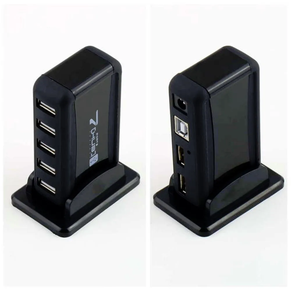 Высокая Скорость 7 Порты и разъёмы USB 2,0 концентратор Портативный идеально подходит для туристического USB Hub адаптер переменного тока питания для ноутбука ПК компьютер(штепсельная Вилка европейского стандарта) Прямая