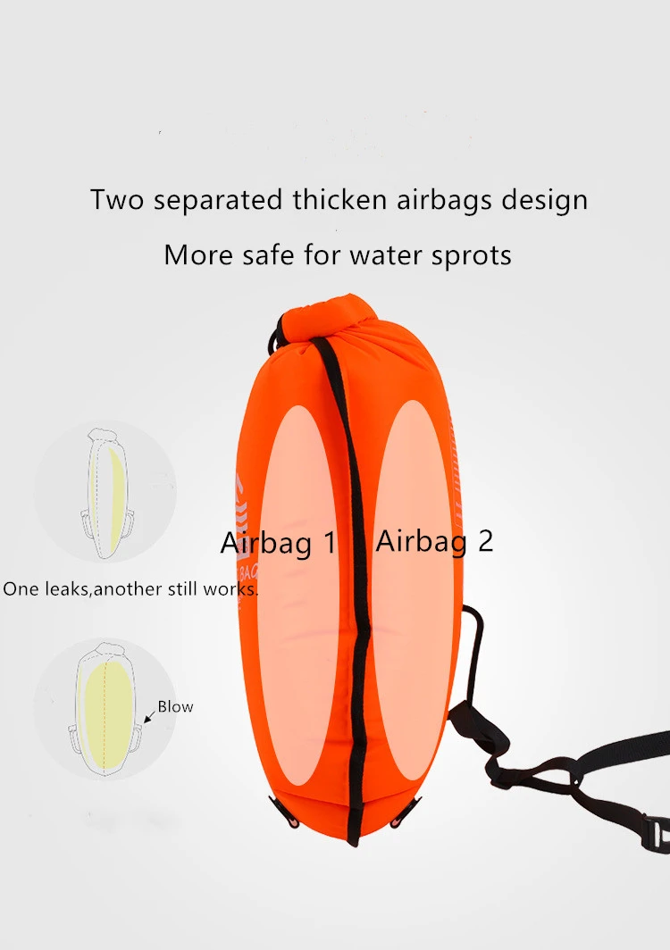 Двойная подушка безопасности надувной для плавания Buoy открытый спасательный жилет с поясным ремнем Каякинг хранения плавать ming Surf спасательный Дрифт мешок