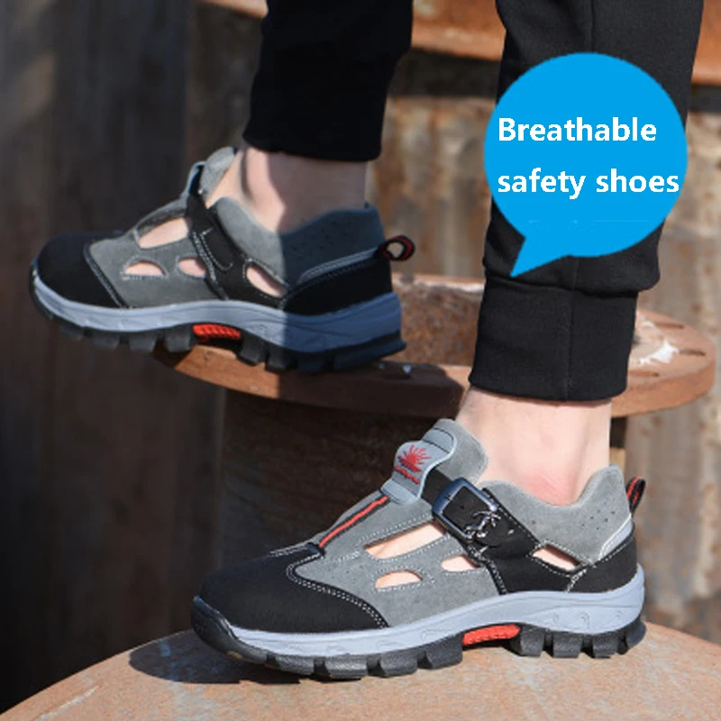 2019 Summer Breathable Deodorant Safety Shoes Casual Non-slip Men's Work Boots Wear Labor Insurance Sandals