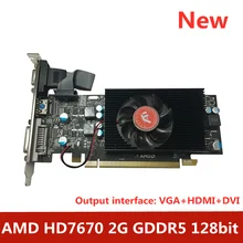 New Video Card HD7670 2G DDR5 128bit PCI-E Graphics Card with temperature controlled fan Server Size Chassis Available
