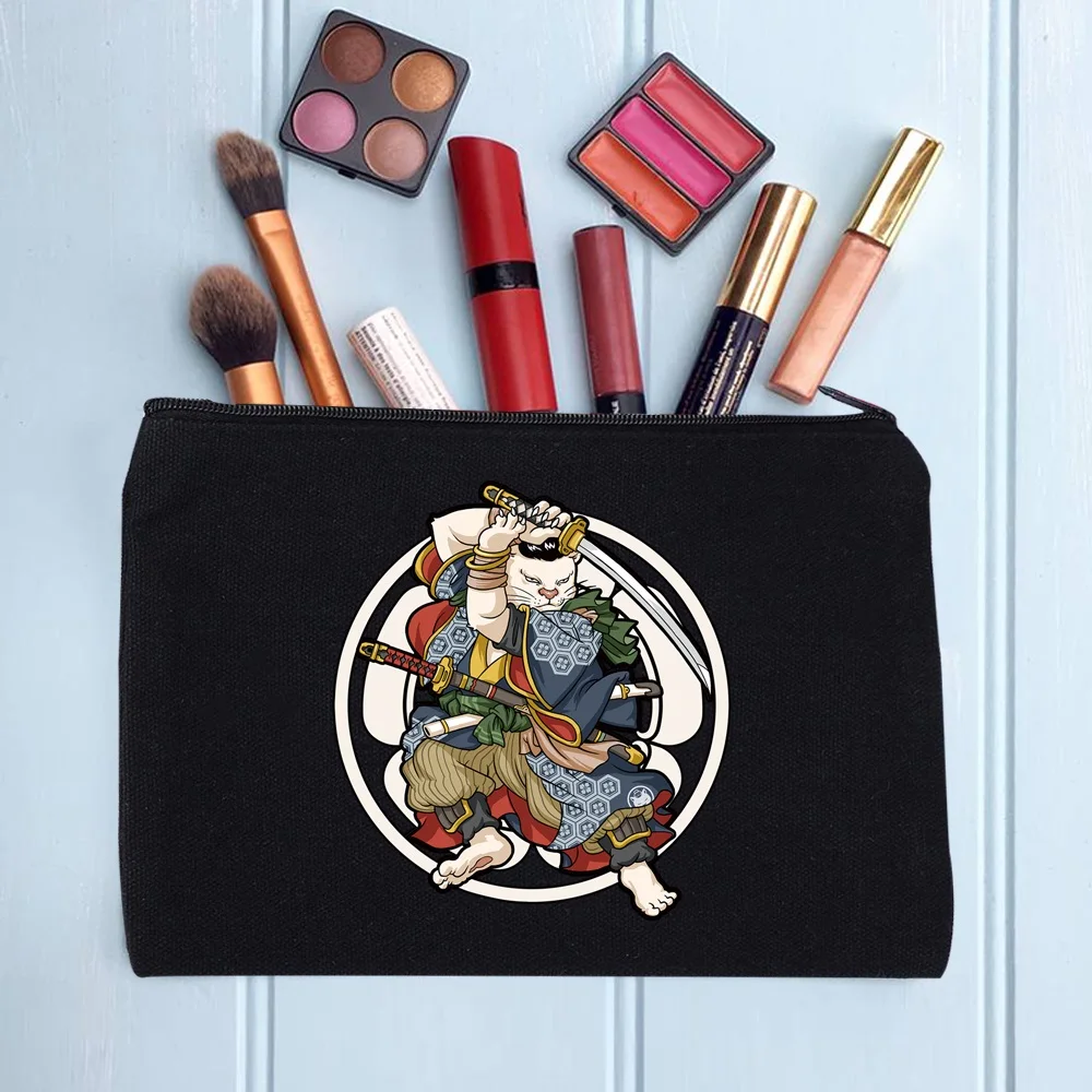 Casual Women's Cosmetic Bag Zipper Makeup Bag Female Handbags Black Pencil Cases Female Cosmetic Cases