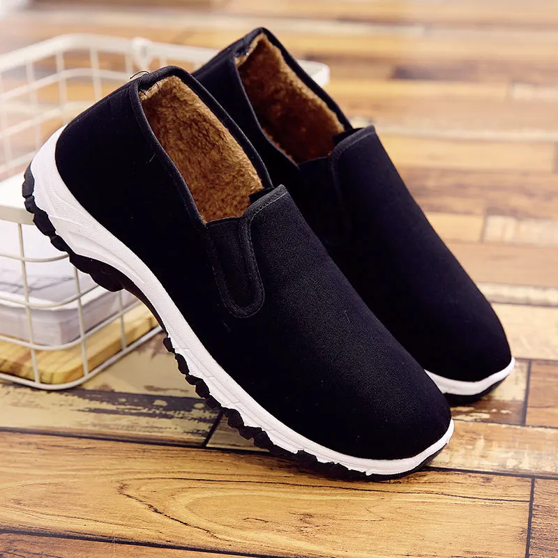 

Winter New Style Men Padded Old Beijing Cloth Shoes plus Velvet Work Shoes Wear-Resistant Anti-slip Mountain Climbing End Athlet