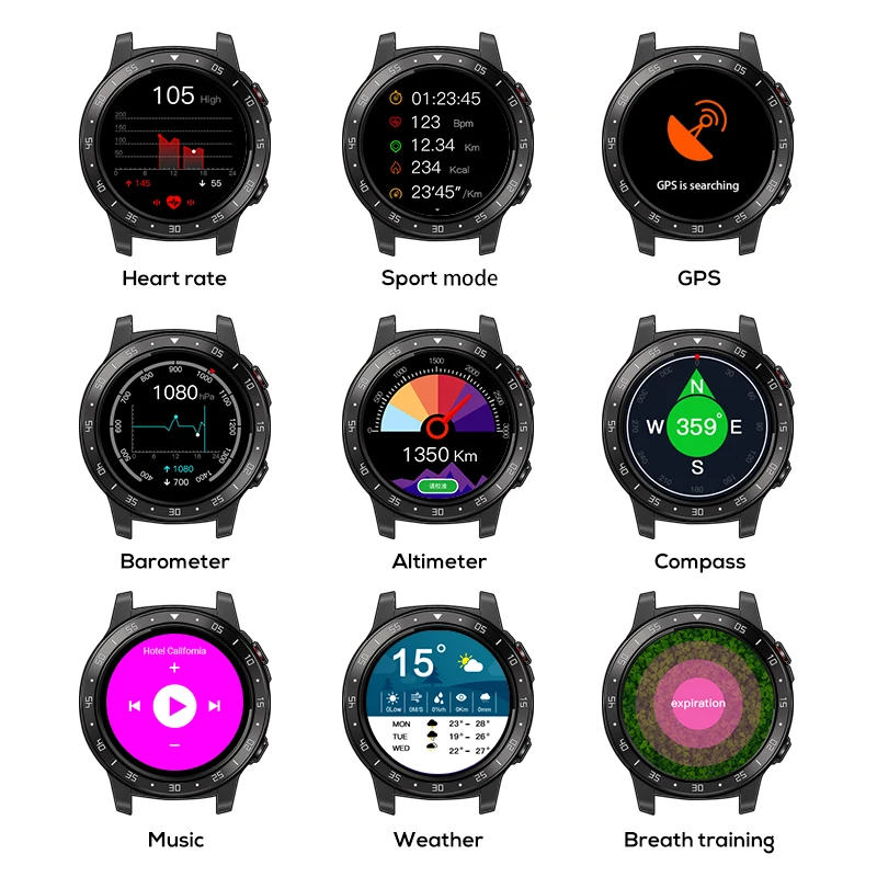 US $63.00 Northedge GPS Smart Watch Running Sport GPS Watch Bluetooth Phone Call Smartphone Waterproof Heart Rate Compass Altitude Clock