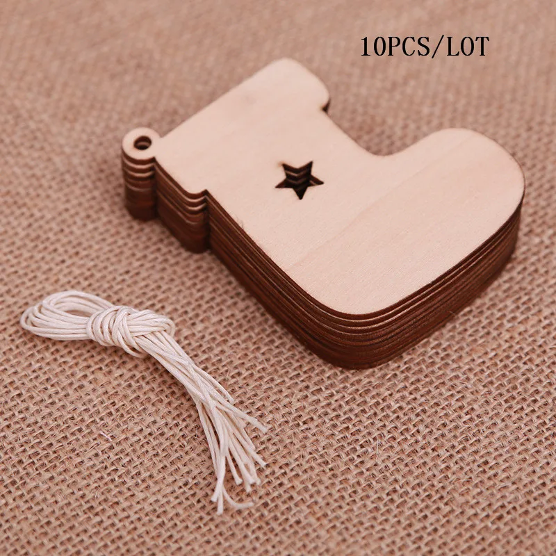 Kids diy gift Wooden angel New Year snowflake Christmas Pendants Craft Christmas Tree Decoration For Home Navidad Ornaments - Цвет: Бургундия