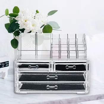 

Tools Box Case Jewelry Makeup Organizer Nail Polish Cosmetic Storage Brush Drawer Transparent Acrylic Desktop Multifunctional