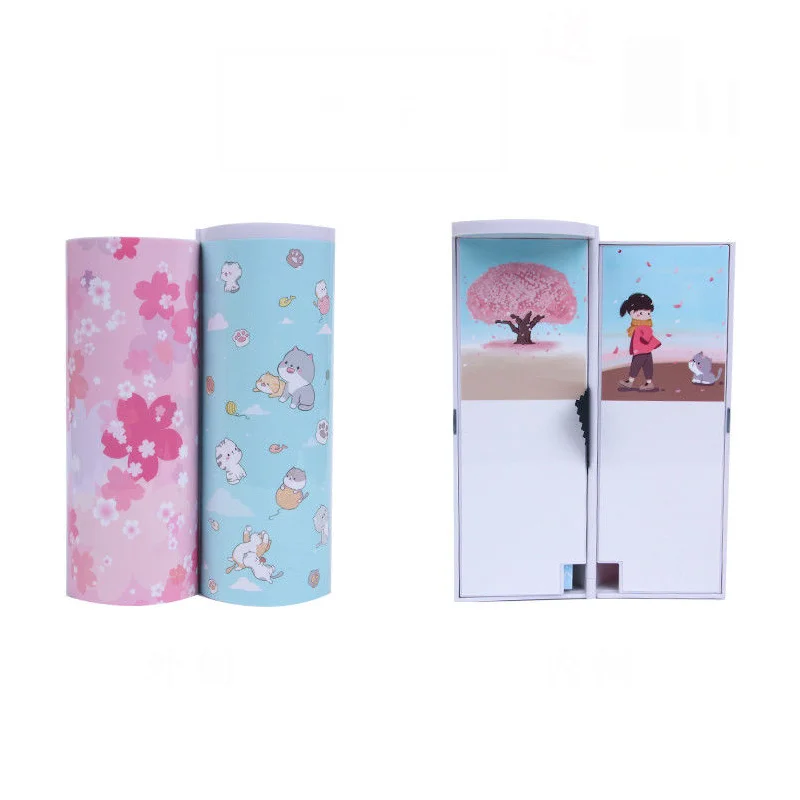 Cherry blossoms NBX креативный чехол-карандаш для доски с солнечным калькулятором и магнитным переключателем Kawaii мультяшная коробка для ручек школьный чехол для письма сумка для ручек - Цвет: Cherry blossoms