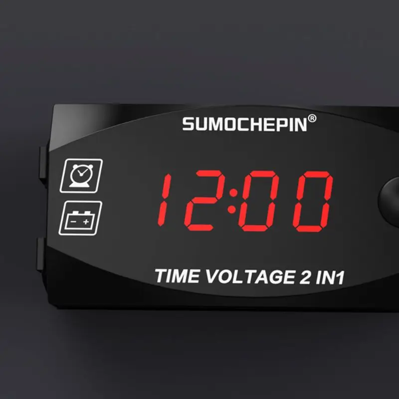 DC 12V LED Digital Display Voltmeter Voltage Panel Meter For Electromobile Motorcycle Car