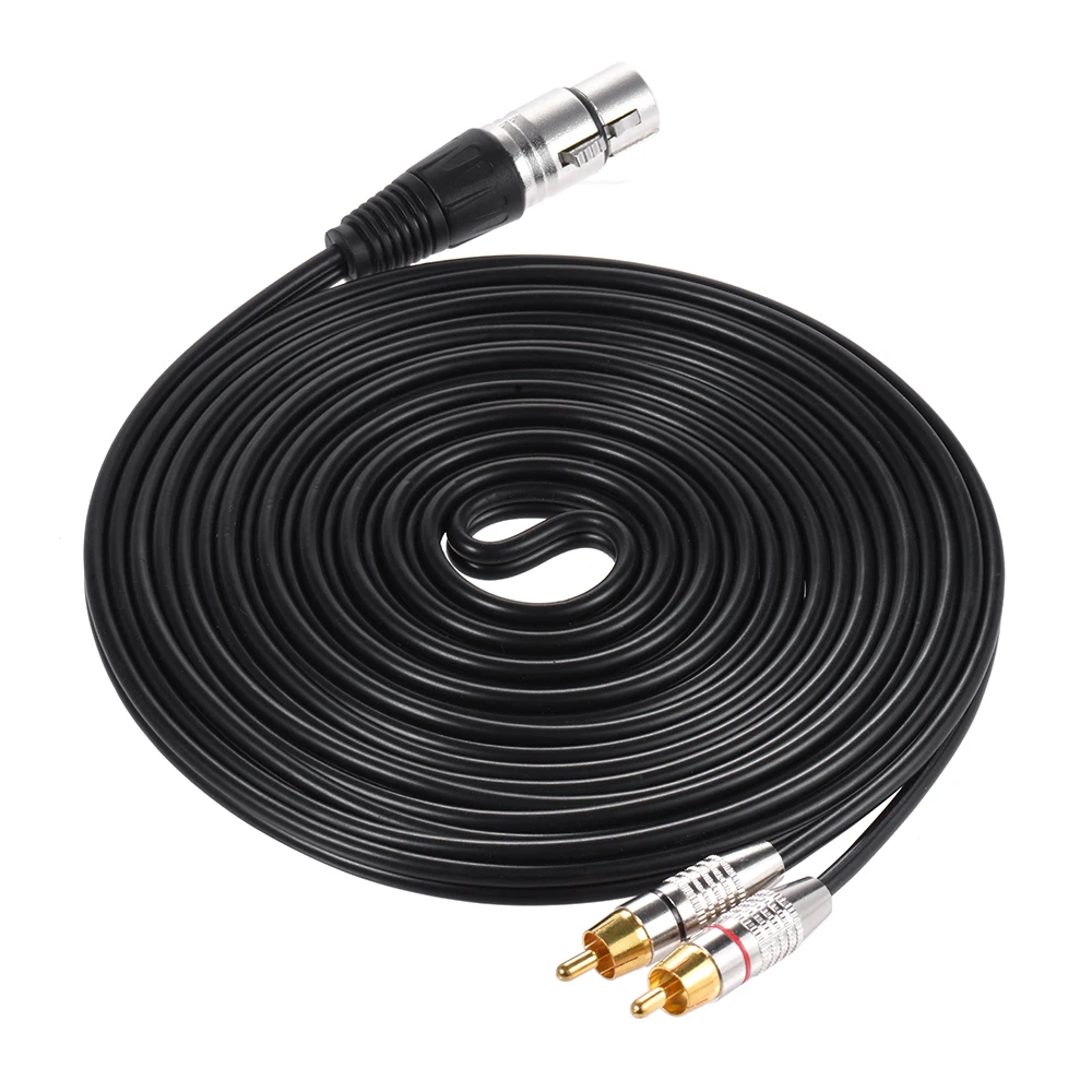 Горячая Новинка 1 XLR гнездо на 2 RCA штекер стерео аудио кабель Разъем Y