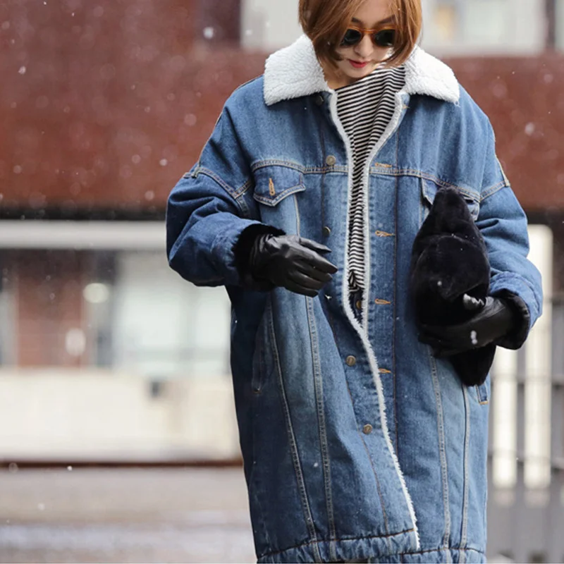Greatest Fur Warm Winter Denim Jacket Women 2020 New Fashion Autumn Wool Lining Jeans Coat Women Bomber Jack