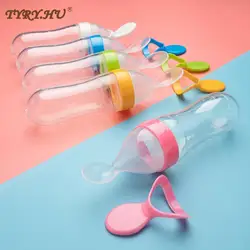 Biberon en Silicone pour nouveau né, sûr, cuillère d'alimentation à presser, biberon de lait, alimentation d'entraînement pour bébé, supplément alimentaire 
