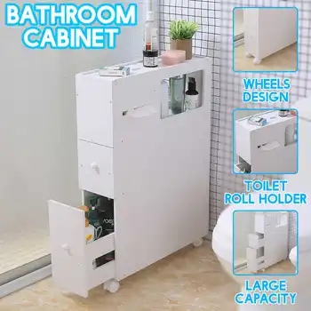 

Bathroom Shelves with Wheels Removable Toilet Shelves Toilet Side Storage Cabinet Shelves Waterproof Bathroom Organizer Rack