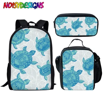 

NOISYDESIGNS 3pcs School Bags Set for Kids Sea Turtle Print School Backpack Children Primary Schoolbag Boys Girls School Bookbag