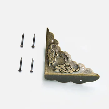 

4pcs Metal Corner Brackets Decorative Gift Wine Jewelry Packaging Box Wooden Angle Frame Protector Guard Furniture Accessories