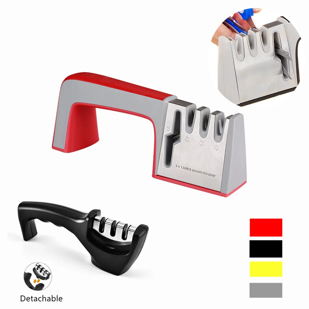 

3 Stage/4 in 1 Knife Sharpener Kitchen Whetstone Diamond Coated Tungsten Steel Ceramic Stainless Steel Knife Accessories