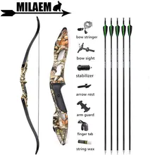 

56inch 30-50lbs Archery Takedown Recurve Bow And Arrows Set With 5pcs Carbon Arrows Bow Sight Hunting Shooting Accessories