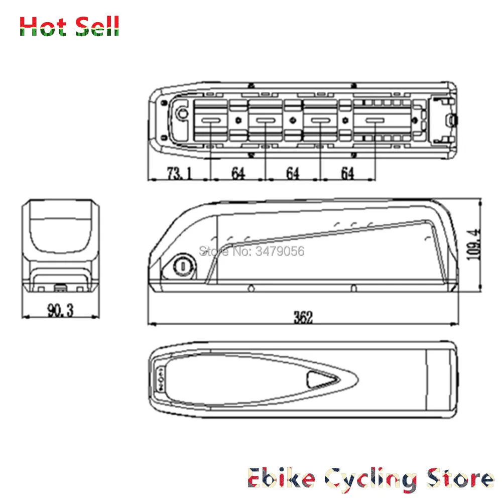 52v 12ah 13ah 14.5ah 15ah 16ah 17ah 17.5ah Новый hailong shark с новым держателем 30A BMS для мотора 500w 750w 1000w