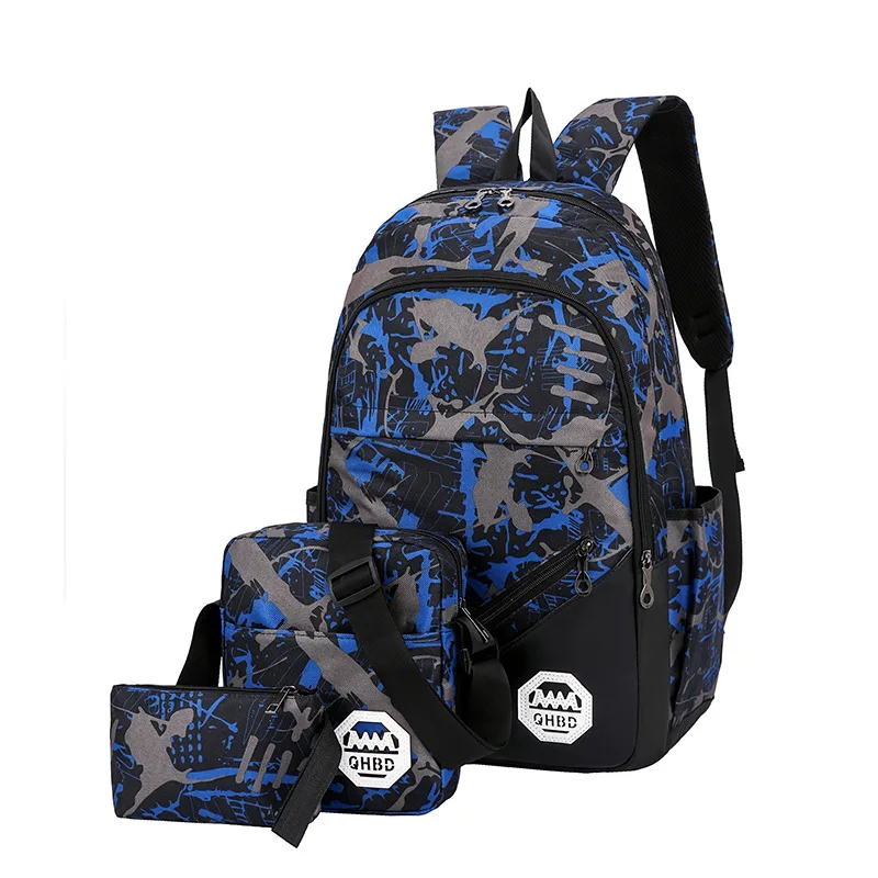 3pcs Camouflage Leisure Travel Backpack Large Capacity Three Piece for Middle School Students | Багаж и сумки
