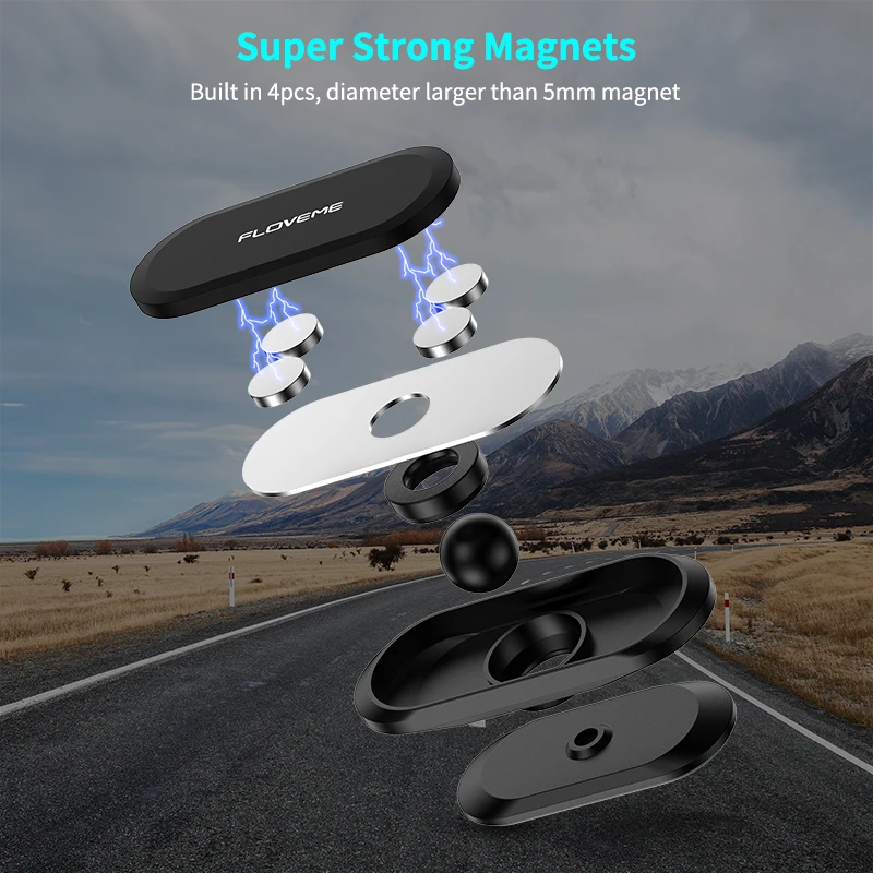 Магнитный автомобильный держатель для телефона FLOVEME 360 градусов мини подставка в