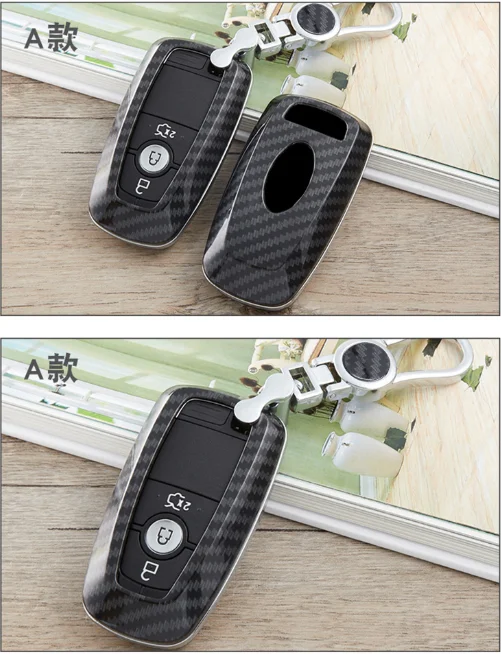 Чехол для ключей из углеродного волокна для Ford Fusion Mondeo Mustang Explorer Edge Fob Shell