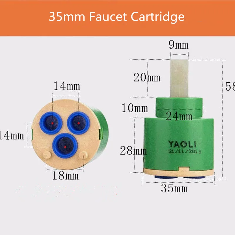 Faucet Cartridge 35mm or 40mm Size Faucet Tap Mixer Accessories 3 Years Quality Ceramic