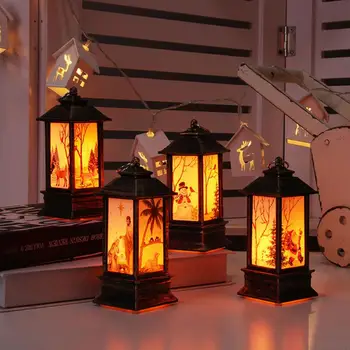 

Christmas Theme PVC Lantern Night Light Retro Electronic Candles Night Lamp Xmas Hanging Ornament Kids Toy Desk Lamp Decoration