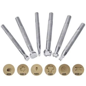 

6Pcs Embossing Beveler Steel Leather Carving Stamp Hammer Tool Manual DIY Leathercraft Embossing Beveler Hand Tools Kits