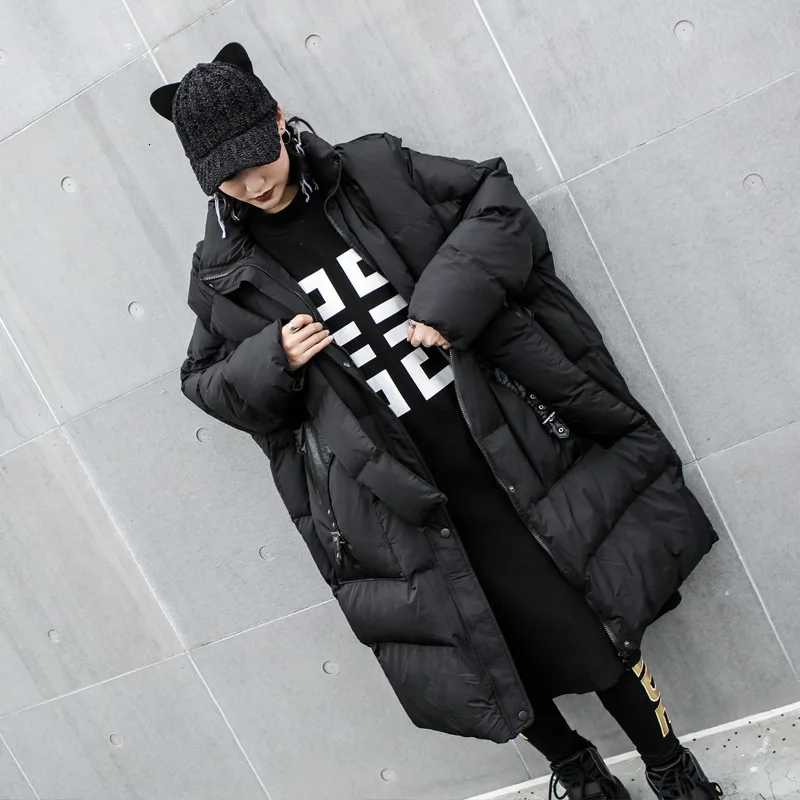 Fashion Tide NEW Autumn And Winter Women Fashion Original Styles Thick Cotton Padded Coat Pocket With Hat Parka WJ55511 LOOSE