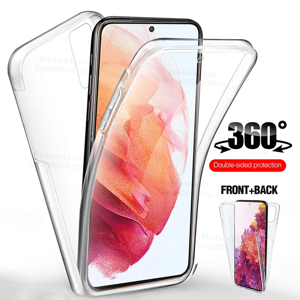 Двойной силиконовый чехол 360 для Samsung Galaxy S21 + прозрачный с полным покрытием S 21 plus