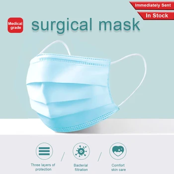 

50pcs in stock Disposable Thickened Masks Disposable Earloops faceMasks 3-Ply High Quality Breathable Flu Hygiene Face Mask