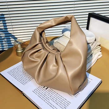 

2021 New Fashion Small Tote Bag Autumn Winter Women's Designer Handbag Lady Party Clutch Ins Chic Pu Leather Underarm Pack Purse
