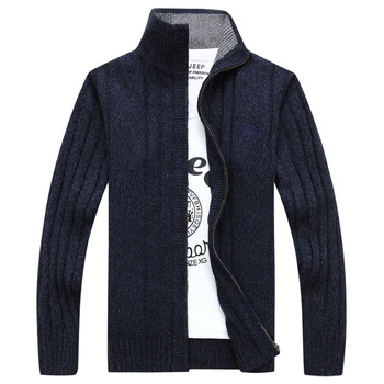 

2019 Sweater Men Autumn Winter Wool Thick Male Cardigan 2018 Fashion Brand Clothing Outwear Knitting Sweater J724