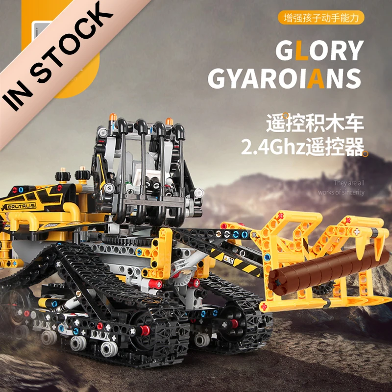 

13034 RC Truck Tracked Engineering Vehicle Car 13035 Bulldozer Technic Series APP Remote control Building Blocks Toys For Kids