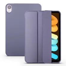 Housse de protection en cuir Pu pour tablette iPad Mini 6 2021, housse de tablette à trois plis, 6e génération, souple TPU, nid d'abeille
