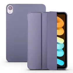 Capa para ipad mini 6 2021 três fold couro do plutônio capa inteligente para ipad mini 6th geração macio tpu favo de mel volta tablet caso
