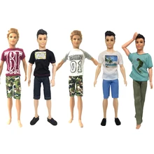 NK 5 pçs/lote Ken Boneca Roupas Da Moda Bonito Roupas Esportivas Casuais Tops Shors Para Boy Friend Ken Barbie Dolls Brinquedos DZ(China)