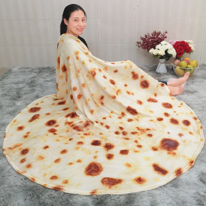 Pizza Tortilla Tortilla Blanket Pita Lavash soft blanket for bed wool sofa plaid plush bedspread Manta Burrito Koce-2