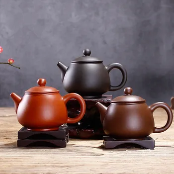

Yixing Zisha Pot Pure Handmade Raw Ore Zhu Ni High Pear Pot Small Tea Pot Ball Hole Teapot Chinese Tea Set