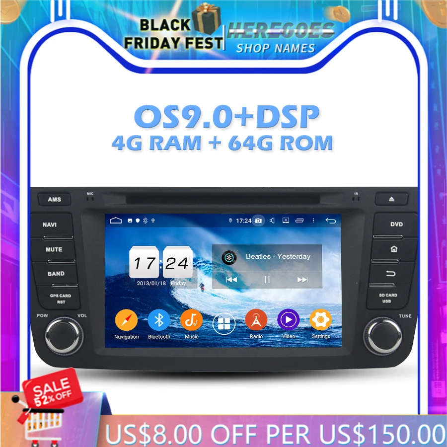 

IPS DSP Android 10.0 4GB RAM 8Core 64GB ROM Car DVD Player Wifi 4G Bluetooth RDS RADIO GPS Map For Geely Emgrand GX7 EX7 X7