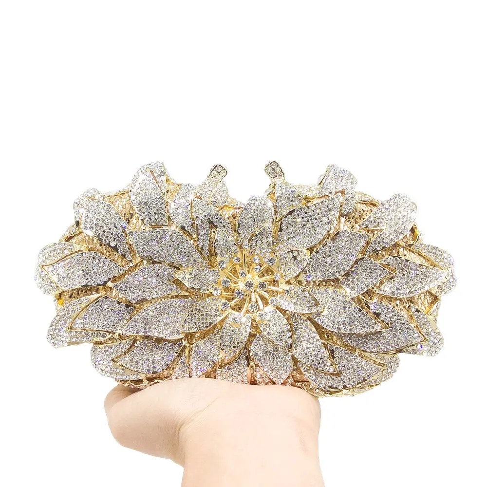 Boutique De FGG Ослепительная Женская вечерняя сумка клатч с кристаллами|clutch purse|metal clutch