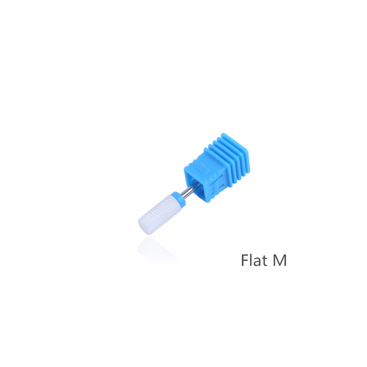 Одноступенчатый сверло для ногтей с пламенем/плоской/круглой головкой с керамической головкой, высококачественные фрезерные принадлежности для резки инструментов для дизайна ногтей - Цвет: Flat M
