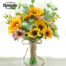 Подсолнух наружная Фотография Свадебные аксессуары, букеты Ramos De Novia искусственные букет цветы свадьба BY63