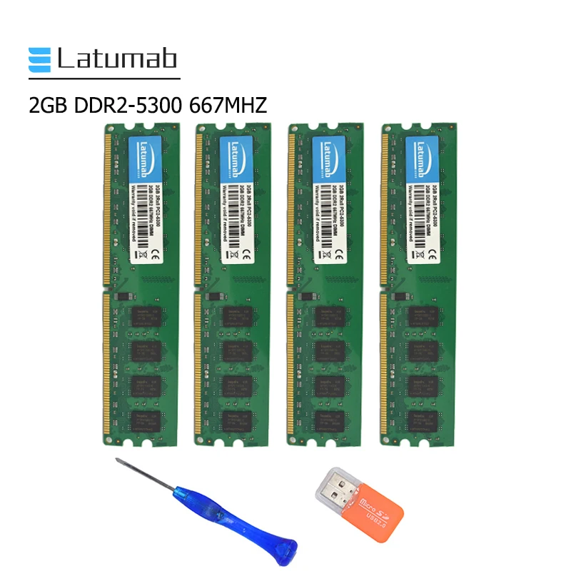 

Latumab 2GB 4GB DDR2 667mhz PC2 5300 Desktop Memory Dimm Memory Ram 240 Pins 1.8V Desktop PC Memory RAM Memory Module